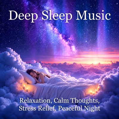 Deep Sleep Music: Relaxation, Calm Thoughts, Stress Relief, Peaceful Night Front Cover