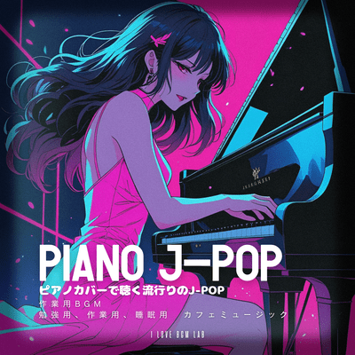 PIANO J-POP Popular J-POP with piano covers BGM for work Studying Work Sleeping Cafe music (Piano ver.) Front Cover