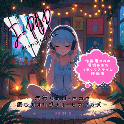 J-POP Piano Cover Popular J-POP Relaxing original piano cover for work, ambient, relaxation, and sleep Front Cover