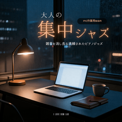 Adult -focused jazz - background music for PC work - sophisticated piano jazz that eliminates distractions Front Cover