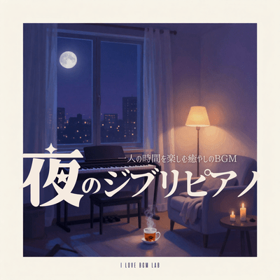 Ghibli Piano at Night - Relaxing BGM for Enjoying Peaceful Moments Alone (Piano ver.) Front Cover