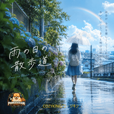 A walking path on a rainy day Front Cover