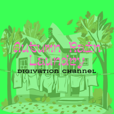 Autumn rain laundry Front Cover