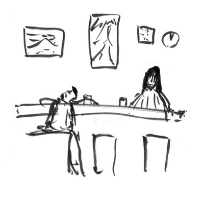 A girl at a small bar who likes movies Front Cover