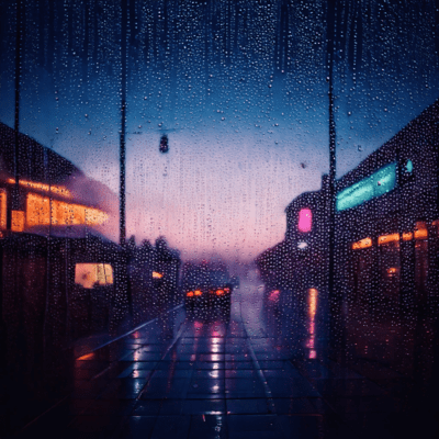 暗い朝、雨の中のジャケット写真