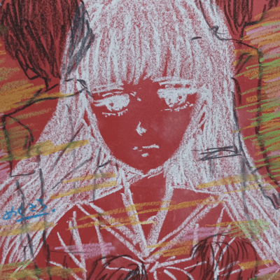 白い世界でのジャケット写真