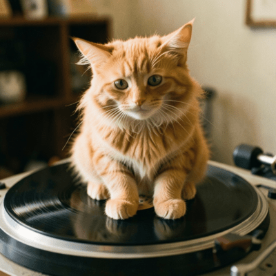 A cat on a turntable Front Cover