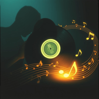 Beautiful Woman and Black Record Front Cover