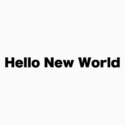 Hello New Worldのジャケット写真