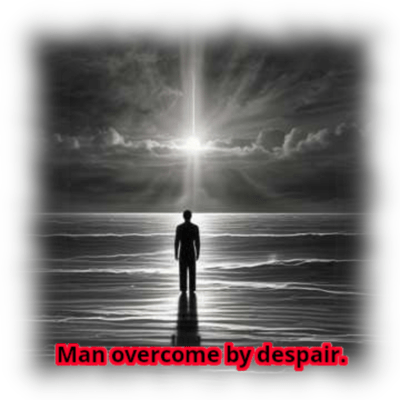 Man overcome by despair. Front Cover