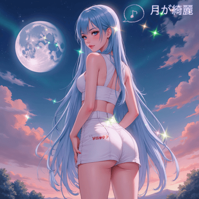 The moon shines beautifully Front Cover