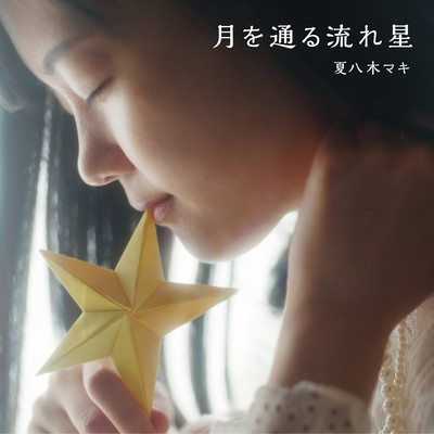 Shooting star passing through the moon Front Cover