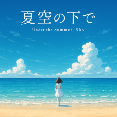 夏空の下でのジャケット写真