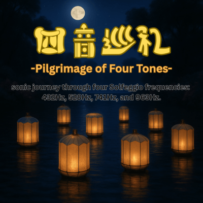 Pilgrimage of Four Tones -sonic journey through four Solfeggio frequencies: 432Hz, 528Hz, 741Hz, and 963Hz.- Front Cover