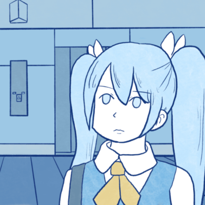 エレベーターで「閉」連打される初音ミクのジャケット写真