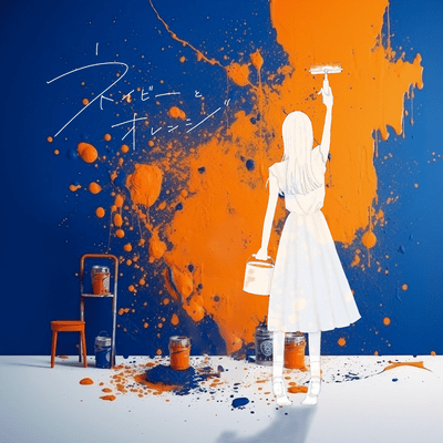 navy & orange Front Cover