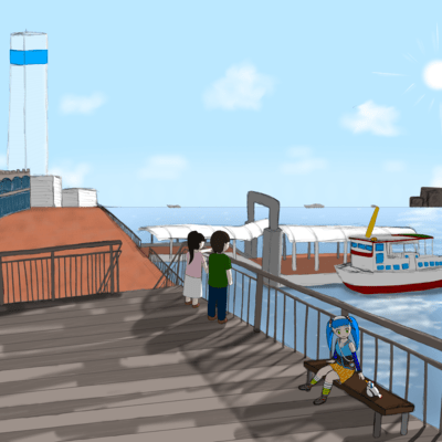YUMENOCHIBAMINATO/The Harbor For Two Front Cover