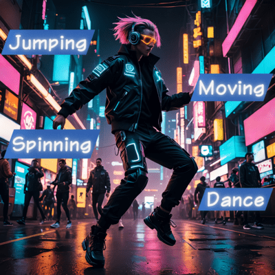 Jumping Moving Spinning Dance Front Cover