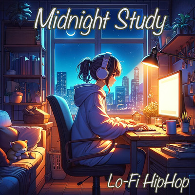Midnight Study Lo-Fi HIPHOP Work Concentration for concentration Inst Listen to relax time in the late-night fashionable Jazz Lounge LO-Fi HIPHOP Front Cover