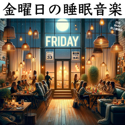 Friday sleep music Weekly night routine Healing Lo-Fi Hip Hop Stylish relaxation Drinks Night work BGM Front Cover