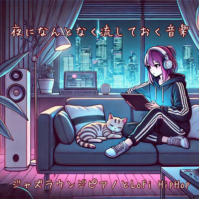 Music to play at night Jazz Lounge Piano and LoFi HipHop Chill-out music for relaxing and working at night Front Cover