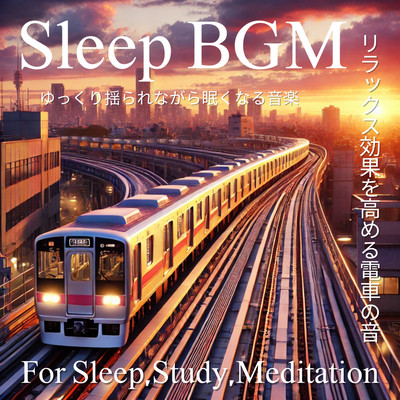 Sleep BGM Music that makes you sleepy while being gently swayed -For Sleep Study Meditation- Train sound that enhances the relaxing effect For sleep, for study, for meditation Front Cover