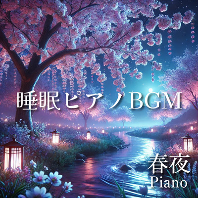 睡眠ピアノBGM 幻想的なピアノと川の音のASMR 春夜Pianoのジャケット写真