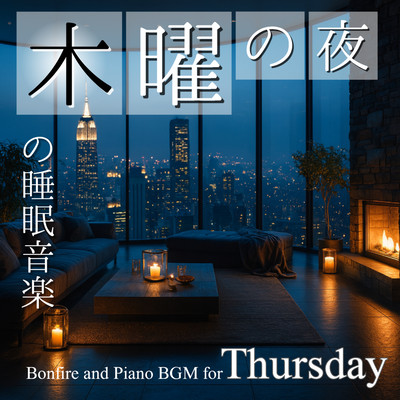Thursday Sleep Music: Bonfire and Piano BGM for a Peaceful Night Front Cover