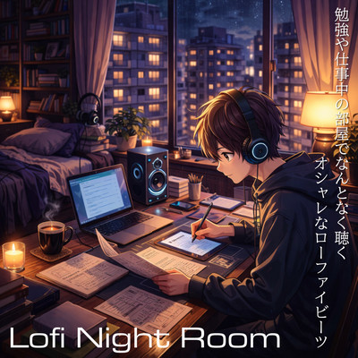Lofi Night Room 勉強や仕事中の部屋でなんとなく聴くオシャレなローファイビーツのジャケット写真