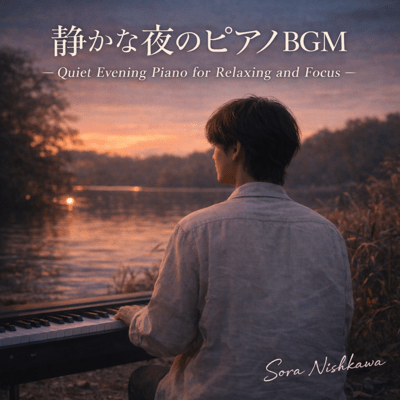 Quiet Evening Piano Music - Relax and Focus with Soothing Background Sounds Front Cover