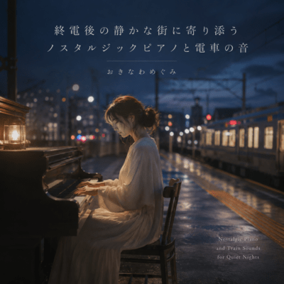 Nostalgic piano melodies blend with the sounds of trains in the quiet streets after the last train. Front Cover