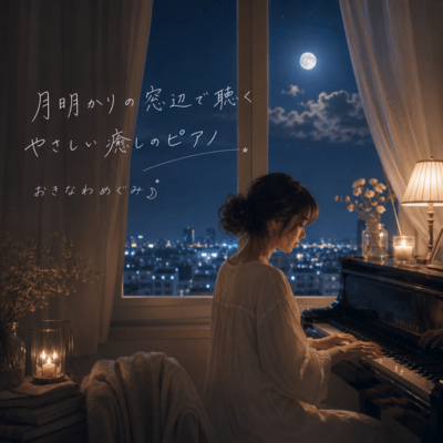 Gentle Healing Piano Melodies by the Moonlit Window Front Cover