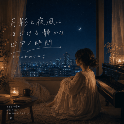 Quiet Piano Moments Unfolding in Moonlight and Night Breeze Front Cover