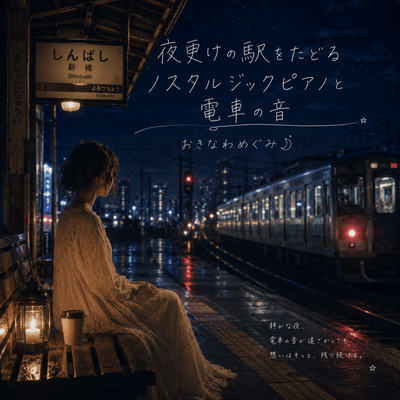 Nostalgic Piano and Train Sounds Through Late-Night Stations Front Cover