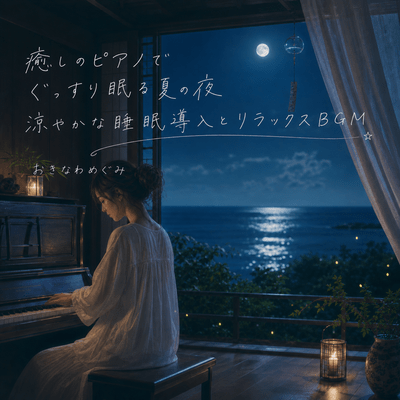 A Refreshing Summer Night of Deep Sleep with Soothing Piano - Relaxing BGM for Sleep Induction and Relaxation Front Cover