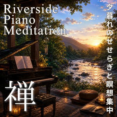 Riverside Piano Meditation: Focusing on the Serenity of Dusk and Gentle Streams Front Cover