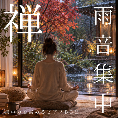 Rain Sounds Focus: Piano Background Music for Enhanced Concentration and Zen Relaxation Front Cover