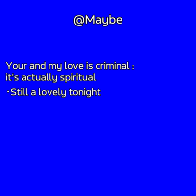 @Maybe Front Cover