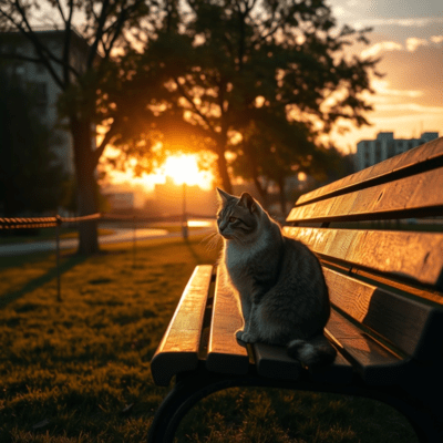 Cat and Sunset Front Cover