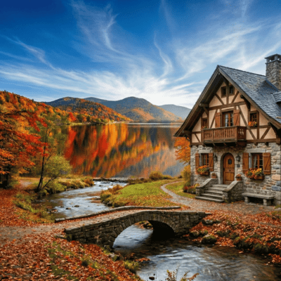 Autumn colors in the sky Front Cover