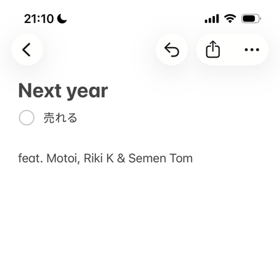 Next Year (feat. Motoi, Riki K & Semen Tom) Front Cover