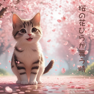 When cherry blossom petals fluttering Front Cover