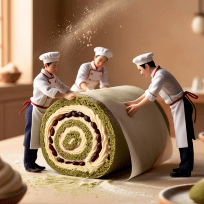 The little artisans who make the matcha roll cake Front Cover