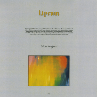 Monologue Front Cover