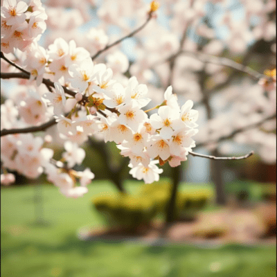 桜の下でのジャケット写真
