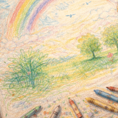 Colored pencils and a canvas Front Cover