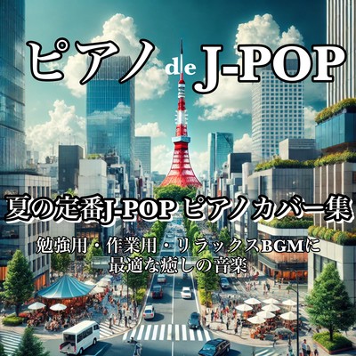 Summer classic J-POP piano cover collection: Healing music perfect for studying, working, and relaxing BGM Piano deJ-POP Front Cover