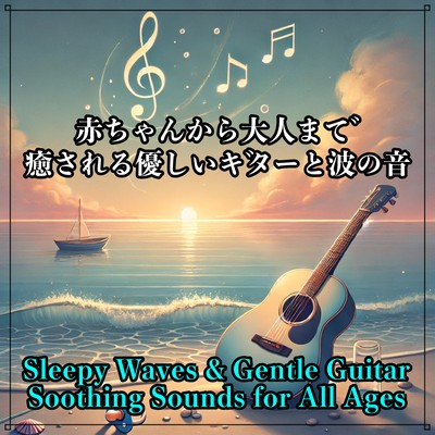 Gentle guitar and wave sounds that soothe everyone from babies to adults: Chill -out and relaxing BGM for a good night's sleep - perfect for inducing sleep, music to stop crying, healing, and meditation Front Cover