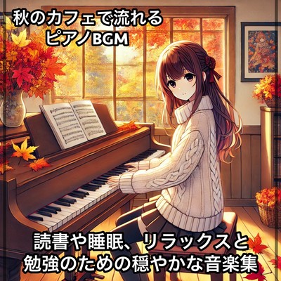 Piano BGM playing in autumn cafes: A collection of gentle music for reading, sleeping, relaxing and studying Front Cover
