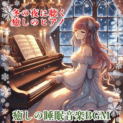 Healing piano to listen to on a winter night - Healing BGM for a good night's sleep wrapped in the silence of a snowy night Front Cover